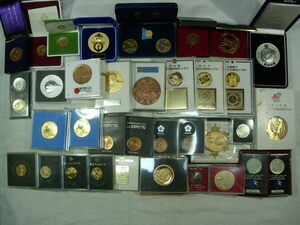 記念メダルセットZZ35●天皇陛下、金盃、造幣局、EXPO、オリンピック、博覧会・4.5kg