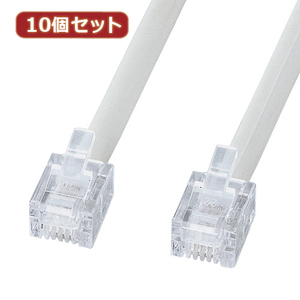 まとめ得 10個セット サンワサプライ エコロジー電話ケーブル(ノーマル) TEL-EN-05N2 TEL-EN-05N2X10 x [2個] /l