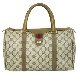 本物 グッチ GUCCI オールドグッチ シェリーライン GGスプリーム ミニボストンバッグ ハンドバッグ ベージュ 39.02.007