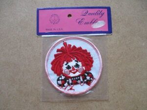 80s ラガディ・アン&アンディ Raggedy Ann & Andy刺繍ワッペン/patchesアップリケ雑貨カントリーぬいぐるみ人形ジョニー・グルエル絵本 S76