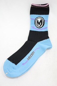 MILKBOY / Arrow socks 黒×青 H-24-06-11-1008-MB-ZA-KB-ZH