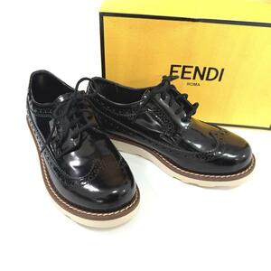 【美品】FENDI ローファー　スニーカー パテントレザー　ウイングチップ　34