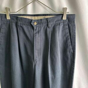 USA製 90s DOCKERS コットン 2タック チノ パンツ W34×L31 ネイビー スラックス チノパン ドッカーズ リーバイス Levi