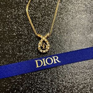 Dior ネックレス ラインストーン　サークル　ロゴ　クリスチャンディオール ゴールド ヴィンテージ アクセサリー ブランド