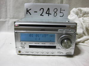 K-2485　JVC　ビクター　KW-MC37-S　MDLP　フロント AUX　2Dサイズ　CD&MDデッキ　故障品