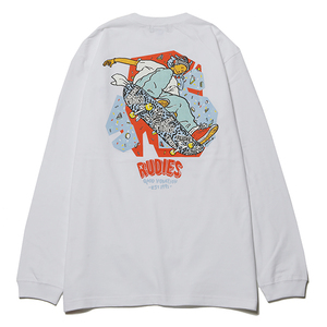 RUDIES ルーディーズ■送料込■SKATE BOY ロンＴ 長袖Tシャツ 白 L■スケートボード ロリクレ モブスタイル 音楽 京都大作戦 ドランカーズ