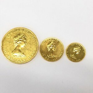 K24IG カナダ メイプルリーフ金貨 3点 おまとめ 総重量42.0ｇ【CEAV9059】