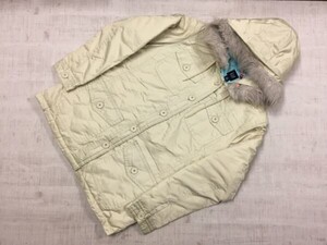 ギャップ GAP オールド レトロ 古着 フード付き ダウンコート ジャケット フーディー パーカー レディース M オフホワイト