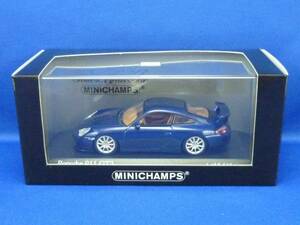 ⑥ミニチャンプス 1/43 ポルシェ 911 GT3 2003 Blue(MINICHAMPS, PMA, Porsche)