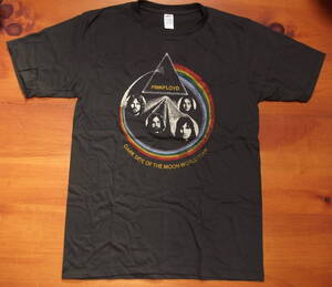 新品 【DARK SIDE OF THE MOON】ピンクフロイド 狂気 Tour Vintage Style プリント Tシャツ L // プログレ ロックTシャツ バンT