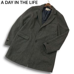 A DAY IN THE LIFE ユナイテッドアローズ 秋冬 メルトン ウール★ チェスター コート Sz.XL　メンズ グレー　A4T11899_B#N