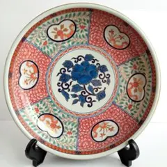 《美品》林九郎窯 牡丹唐草図 大皿 絵盛皿