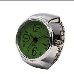新品　未使用　指輪　時計　シンプル　9色対応　緑　104