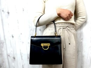 極美品 CELINE セリーヌ ハンドバッグ ショルダーバッグ バッグ レザー 紺 78814