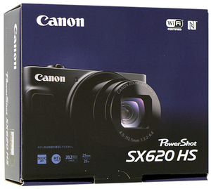 【中古】Canon製 PowerShot SX620 HS ブラック 2020万画素 元箱あり [管理:1050006391]