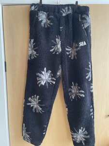 22AW 23 WIND AND SEA ウィンダンシー PALM TREE PATTERN FLEECE PT PANT フリースパンツ BLACK M ブラック 黒色