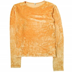 BASERANGE ベースレンジ ポルトガル製 Omo Long Sleeve Tee ベロアロングスリーブカットソー S オレンジ トップス g16878