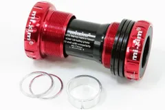 レッド mi.xim セラミックベアリング BB68/73mm ROAD/MTB兼用 アルミ7075ハウジング ホローテックII・GXP互換 ボトムブラケット (レッド)