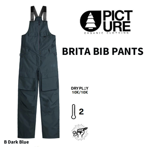 ☆最終値下☆ 20％OFF☆ 23-24【 PICTURE 】ピクチャー　BRITA BIB PANTS　ブリタ ビブ パンツ - ウィメンズ　 DARK BLUE　正規販売店