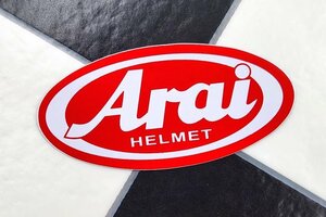 送料込 Arai アライ ヘルメット ステッカー 9.5cm RED 検/ ゼファー SUZUKI HONDA CBX400F CBX550F CB400F CBR400 ホーク バブ モンキー