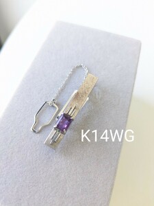 ■n【K14WG ネクタイピン　汚れあり】中古品　ヴィンテージ　クリーニングしてください　タイピング　14金　　5.2グラム　送料¥230