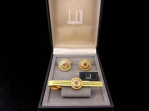 ◎№3749◎■タグ付良品■【ｄunhill】ダンヒル【シルバー・ゴールド】■カフス＆ネクタイピン セット♪