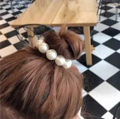 パール ゴム 髪飾り オシャレ 可愛い 韓国