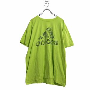 adidas 半袖 プリント Tシャツ L 黄緑 アディダス スポーツ 古着卸 アメリカ仕入 a506-6241