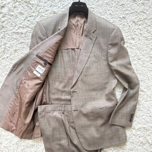 2725【美品・奇跡の3L】ARMANI COLLEZIONI アルマーニコレッツィオーニ スーツ セットアップ T LINE 高級生地 シルク リネン混 ビジネス