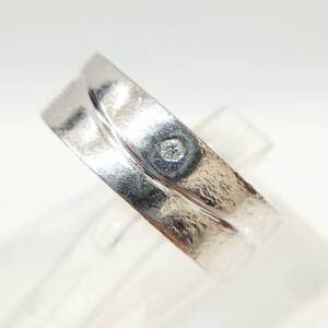 【傷有】 K18WG 18金 ホワイトゴールド ダイヤモンド 0.03ct 9号 8.1g リング 指輪 店舗受取可