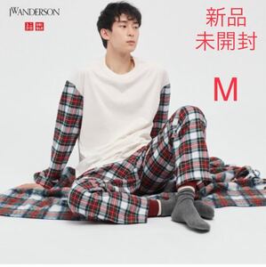 新品未開封 ユニクロ uniqlo アンダーソン jwa jw anderson ユニクロユー ユニクロu コンビネーションパジャマ オフホワイト チェック M