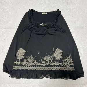 y2k フェアリーグランジ　axes femme アクシーズファム Black 黒　トップス ブラック　ブラウス　blouse チュニック　6730HF