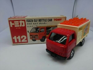 現状品 トミカ No.112 イスズ エルフ ボトルカー 赤 青窓 11Fホイール ORANGEジュース(ラベル) 赤箱 ロゴ赤字 日本製