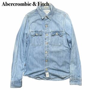 Abercrombie & Fitch アバクロ 長袖 デニムシャツ コットン Sインディゴ 