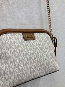 【40079】 MICHAEL KORS　マイケルコース　ショルダーバッグ　32T9GF5C3B　ブラウン　アイボリー　ホワイト　MKシグネチャー