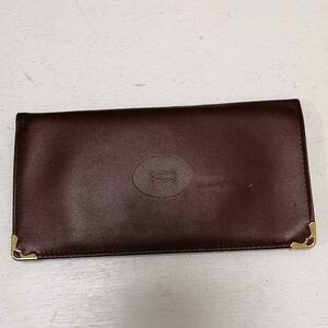 Cartier/カルティエ/マストライン/札・カード入れ/長財布/バーガンディ系/レザー