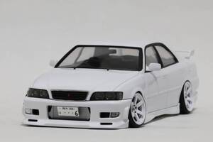 1/24 アオシマ JZX100 BLITZ チェイサー　ホワイト　TE37 SAGA SL　完成品