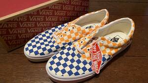 新品です VANS ERA マルチチェッカー　青黄赤　USA企画　US11/JP29cm バンズ エラ red yellow blue チェック　クレイジーカラー