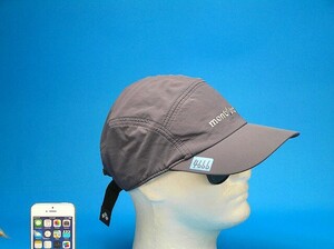 ♪ モンベル montbell ♪ 使用1回 Cleaning済 頭サイズの大きい方へ キャップ Gray 帽子 M～L-size 57㎝～61㎝ ■4666