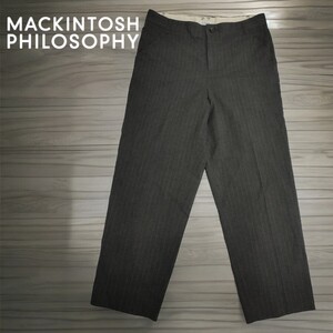 MACKINTOSH PHILOSOPHY / マッキントッシュ メンズ テーパードパンツ グレー系ピンストライプ クロップド丈 38サイズ I-4294