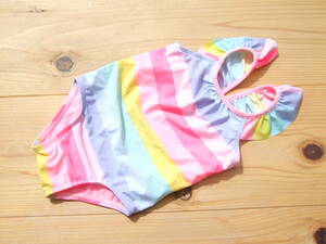 *美品！女の子babyＧＡＰパステルボーダーワンピース水着12－18months　80センチ*