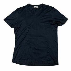 Gran Sasso グランサッソ VネックコットンTシャツ 半袖 ネイビー メンズ サイズ48 Lサイズ相当 イタリア製