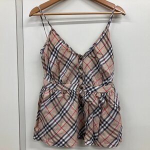 ★☆BURBERRY BLUELABEL バーバリーブルーレーベル　ノバチェック柄　キャミソール トップス レディース サイズ 36 ベージュ 古着 美品☆★