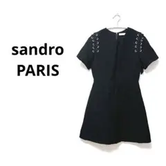 sandro PARIS サンドロ ワンピース レースアップリボン パーティ