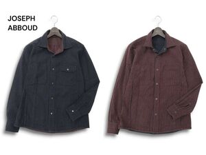 JOSEPH ABBOUD ジョセフ アブード 通年 2way リバーシブル★ 長袖 ストライプ ワーク シャツ Sz.M　メンズ　C4T07635_8#C