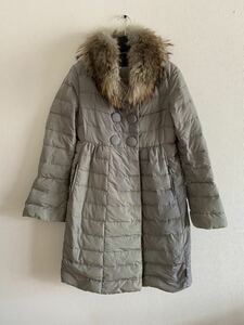 Y365 本物 モンクレール MONCLER フード付き ダウンコート ジャケット サイズ 1 グレー系