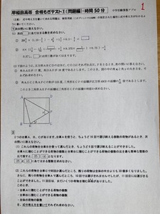 ＜PDF送信版＞早稲田高等学院中学部　合格対策算数プリント◆特訓プリント付き