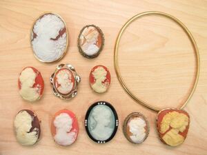 【C90】カメオ CAMEO カメオ系 ブローチ シェルカメオ など ヴィンテージ ビンテージ アクセサリー 大量 まとめ売り まとめ TIA