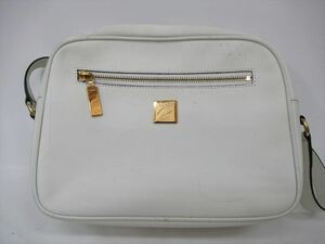 1円★中古品【CELINE】セリーヌ ショルダー バッグ 斜め掛け 白 ホワイト ゴールド金具 ブランド