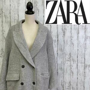 ZARA★ザラ★NWT グレー オーバーサイズ イタリアン マンテコ ウールブレンド コート★サイズL　⑤　